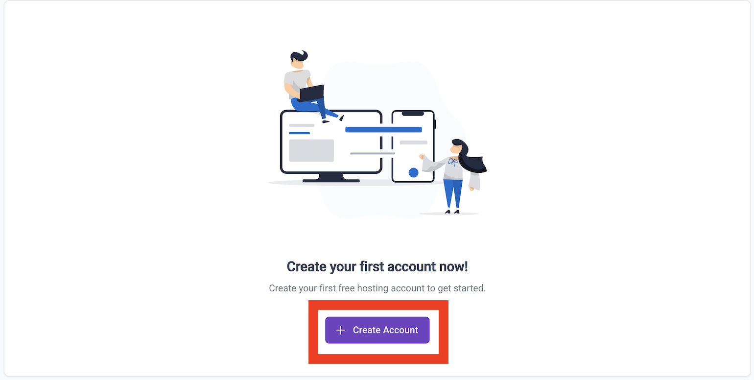 InfinityFreeのHosting Accounts画面