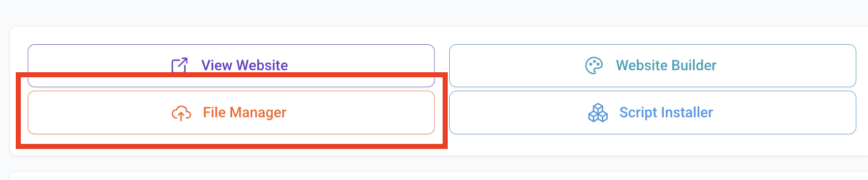 InfinityFreeの管理画面にあるFile Managerボタン